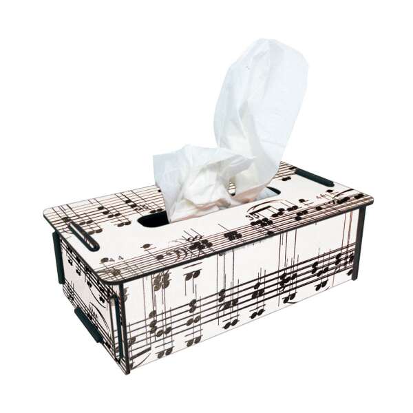 TISSUE-BOX - music notes white